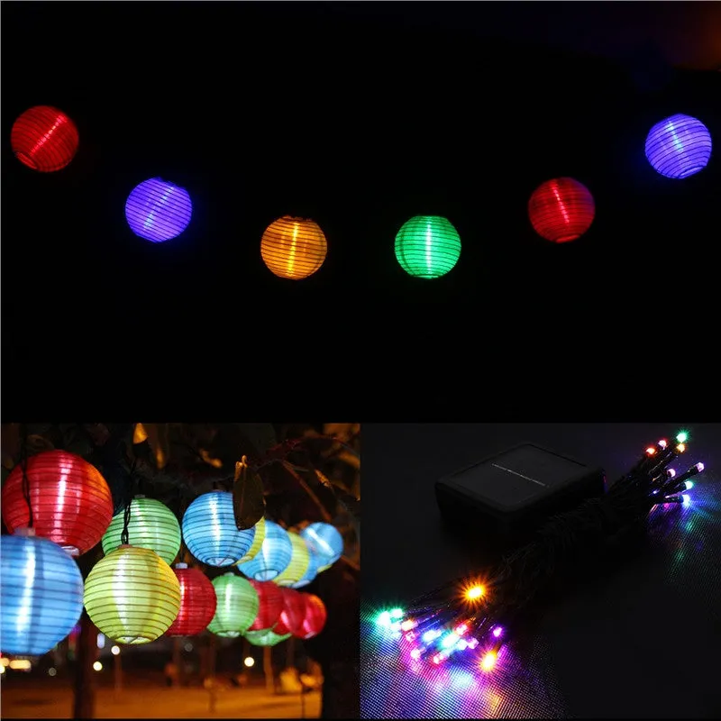 6.5m 30 LED Lantern Solar String Lights
