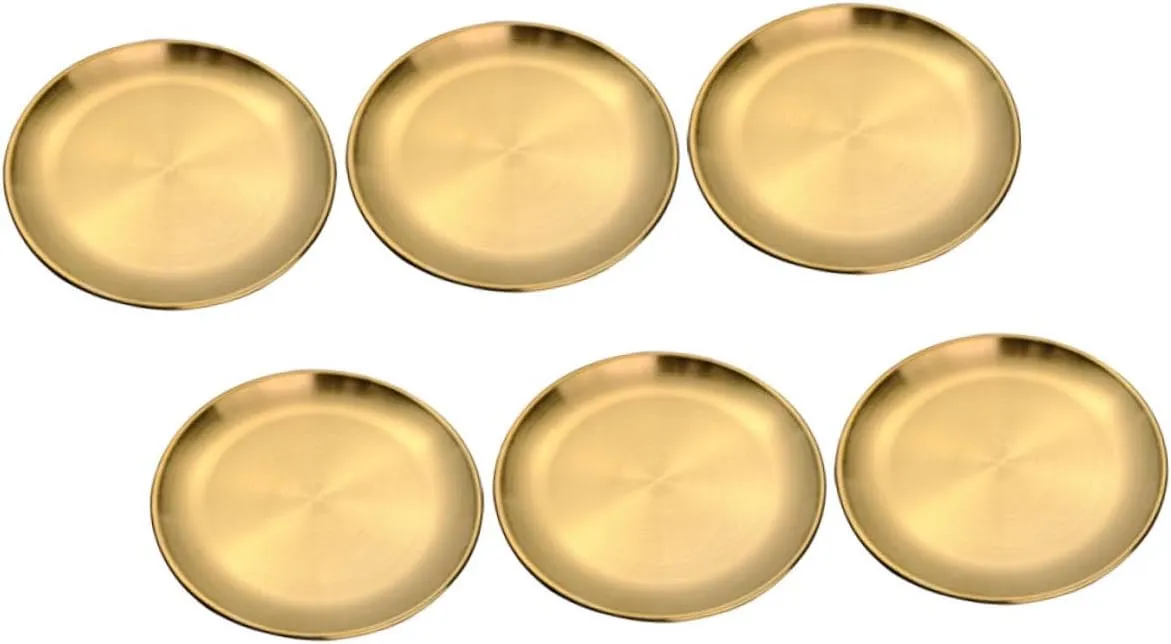 6Pcs Stainless Steel Plates Portable Snack Dishes for Outdoor Camping Picnics and Barbecues Fingerprint Resistant Dessert Plates for Adults