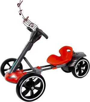 6V Electric Go Kart for Kids (3-6 yrs), Foldable 4-Wheel Go Kart W/390 Motor, 3H Endurance, 3.73Mph,Adjustable Seat, Educational Function, Tricolor Lights, Easy to Assemble, 66Lbs (Red)
