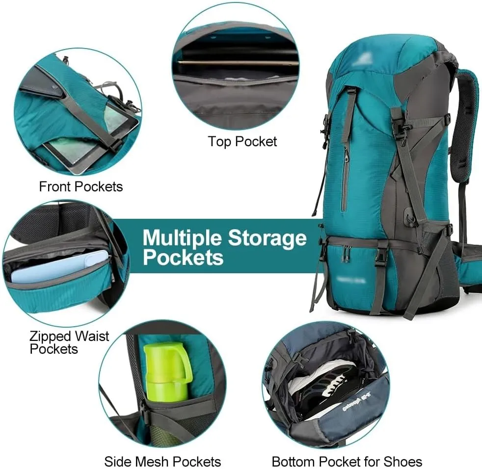 70L Hiking Camping Backpack Water-resistant Climbing Camping Outdoor Backpack Travel Sports Bag