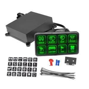 8 Gang Switch Panel Universal Automatic LED On-Off Switch Circuit Control Relay System Pod Touch Control Panel Relay Box for Car Truck ATV UTV Boat Marine SUV