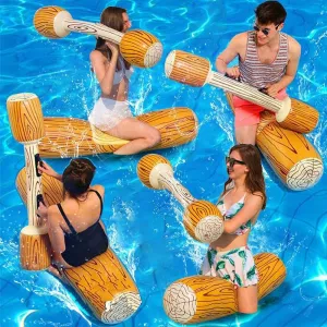 8 Pcs Inflatable Pool Float Battle Log Rafts, Outdoor Fun Sports Gladiator Raft for 4 Players Adults Children