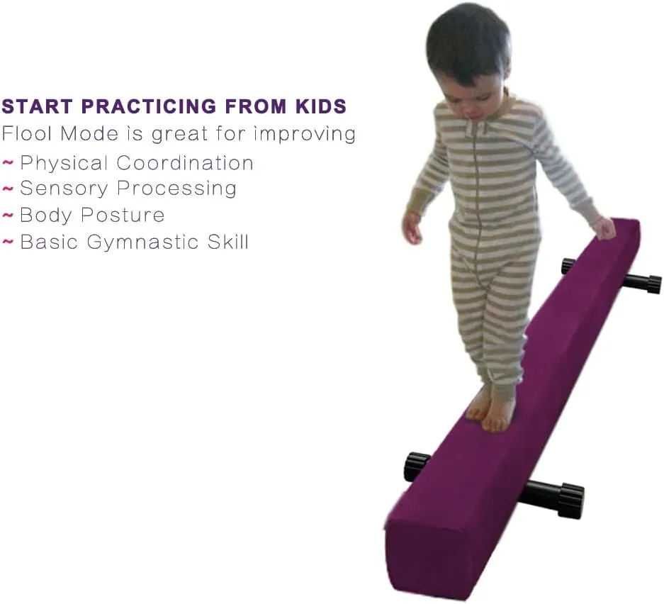 8ft Ultrasimple Adjustable&Foldable Balance Beam,High-Low Floor Beam Suede Gymnastics Equipment,No Tool Require, Gymnastics Beam for Training&Professional HomeTraining