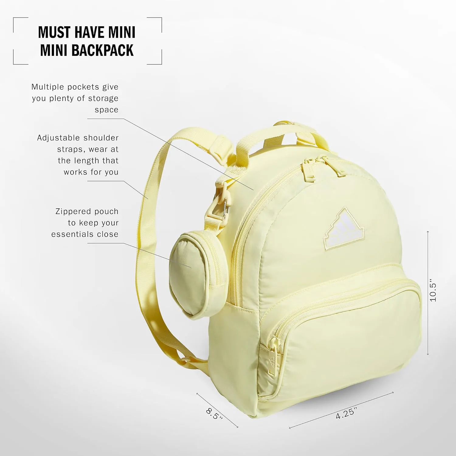 adidas Must Have Mini Backpack, Small Festivals and Travel, Almost Yellow, One Size