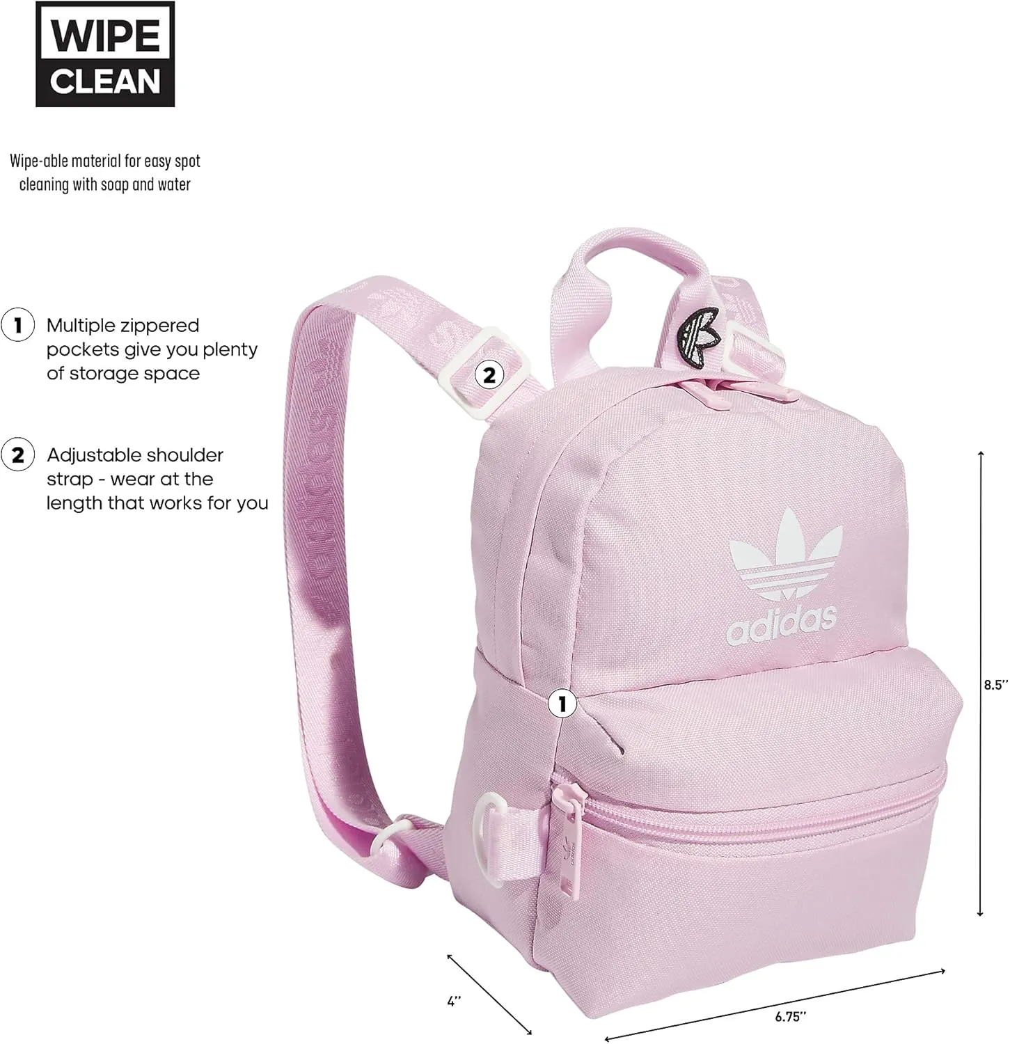 adidas Originals Trefoil 2.0 Mini Backpack Small Travel Bag, Orchid Fusion Purple, One Size