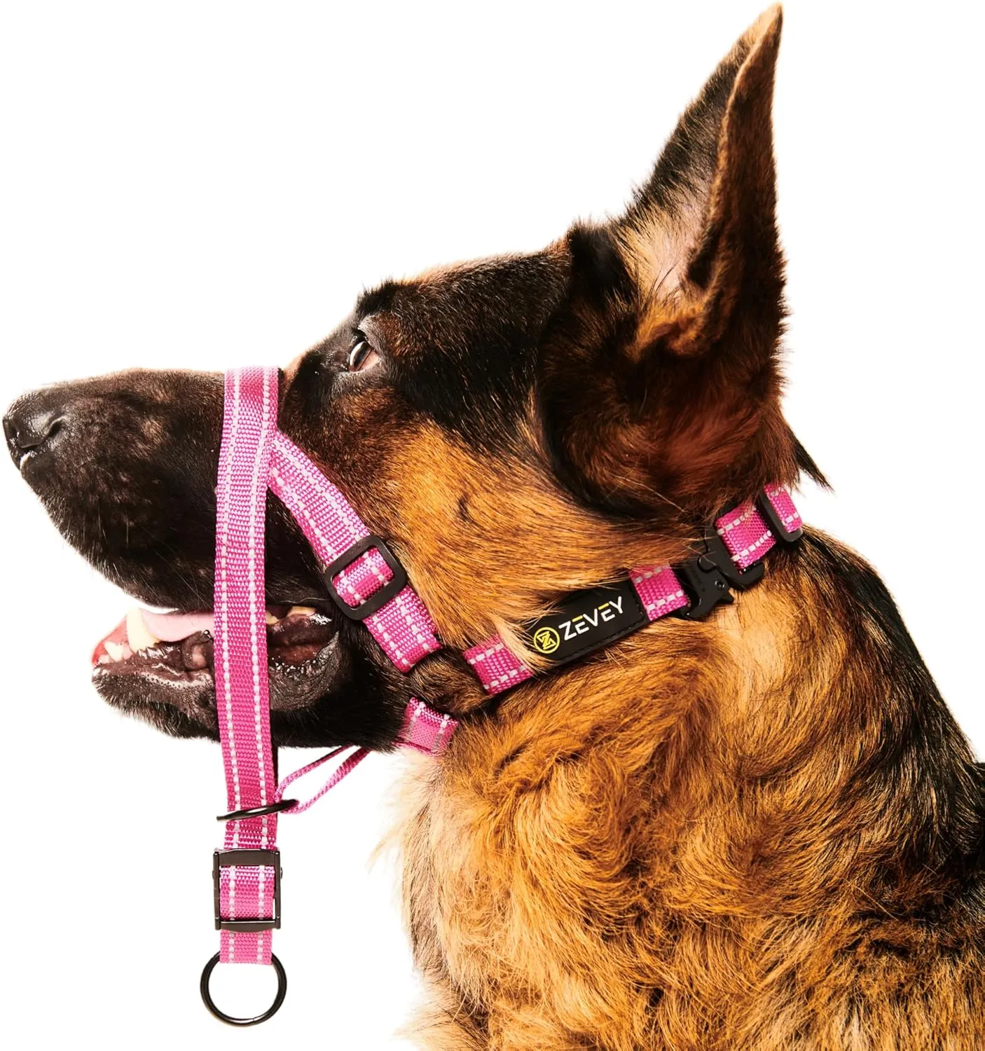 Adjustable Dog Head Halter with Safety Strap, Soft Padded Dog Head Collar for Small Medium Large Dogs, No-Pull Dog Harness for Training and Walking (X-Large, Pink)