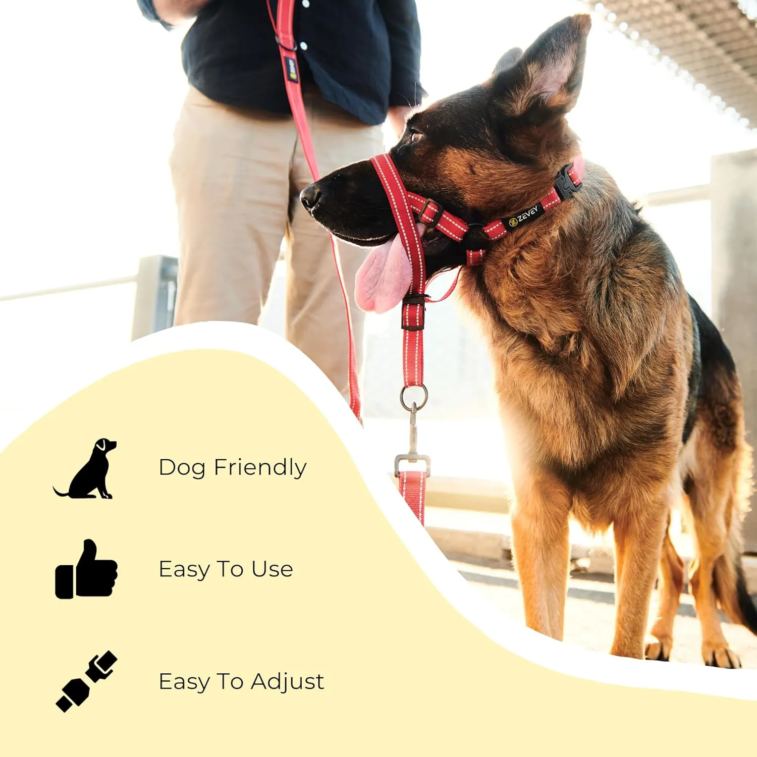 Adjustable Dog Head Halter with Safety Strap, Soft Padded Dog Head Collar for Small Medium Large Dogs, No-Pull Dog Harness for Training and Walking (X-Large, Pink)