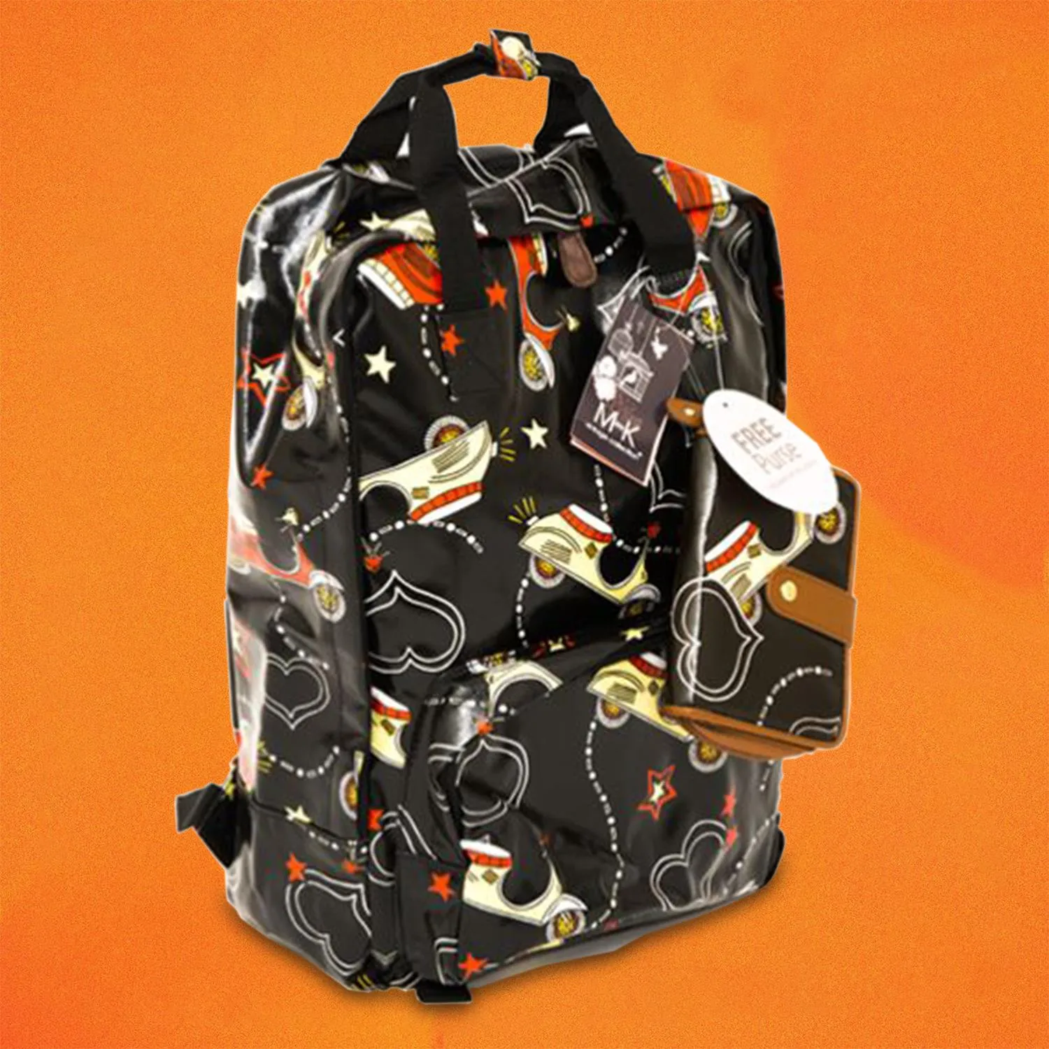 Adjustable Shoulder Strap Backpack With Zipped Closure   Purse - Scoot/Black