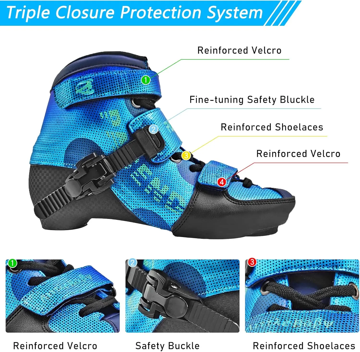 Adjustable Speed Skates for Kids,Speed Inline Skates Girls and for Boys, Outdoor & Indoor Inline Skates for Children ; Professional Speed Inline Skates for Kids.