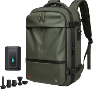 Aeropack Backpack, 60L Aeropack Expandable Vacuum Seal Compression Travel Waterproof Backpack with Electric Air Pump (Green)