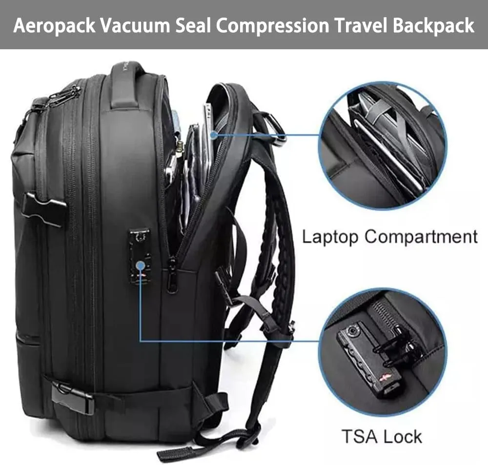 Aeropack Backpack, 60L Aeropack Expandable Vacuum Seal Compression Travel Waterproof Backpack with Electric Air Pump (Green)