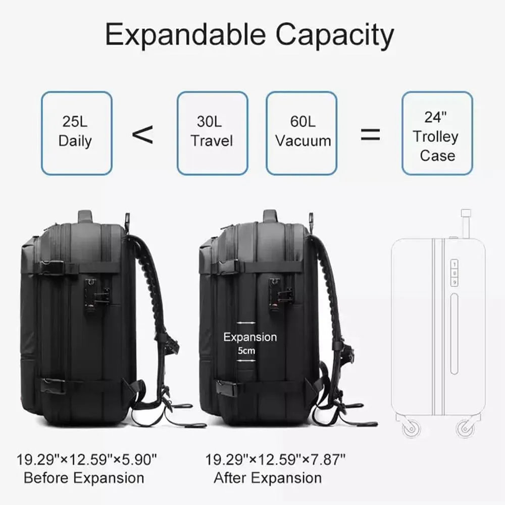 Aeropack Backpack, 60L Aeropack Expandable Vacuum Seal Compression Travel Waterproof Backpack with Electric Air Pump (Green)
