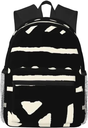 African Mud Cloth Black And White Lightweight Packable Backpack Travel Casual Hiking Daypack Foldable Backpack For Men Women
