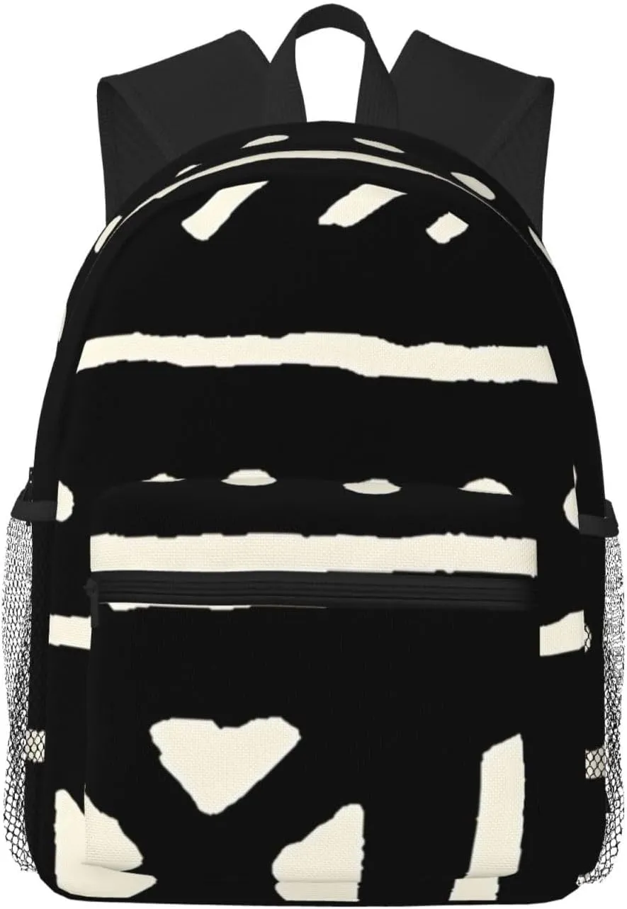 African Mud Cloth Black And White Lightweight Packable Backpack Travel Casual Hiking Daypack Foldable Backpack For Men Women