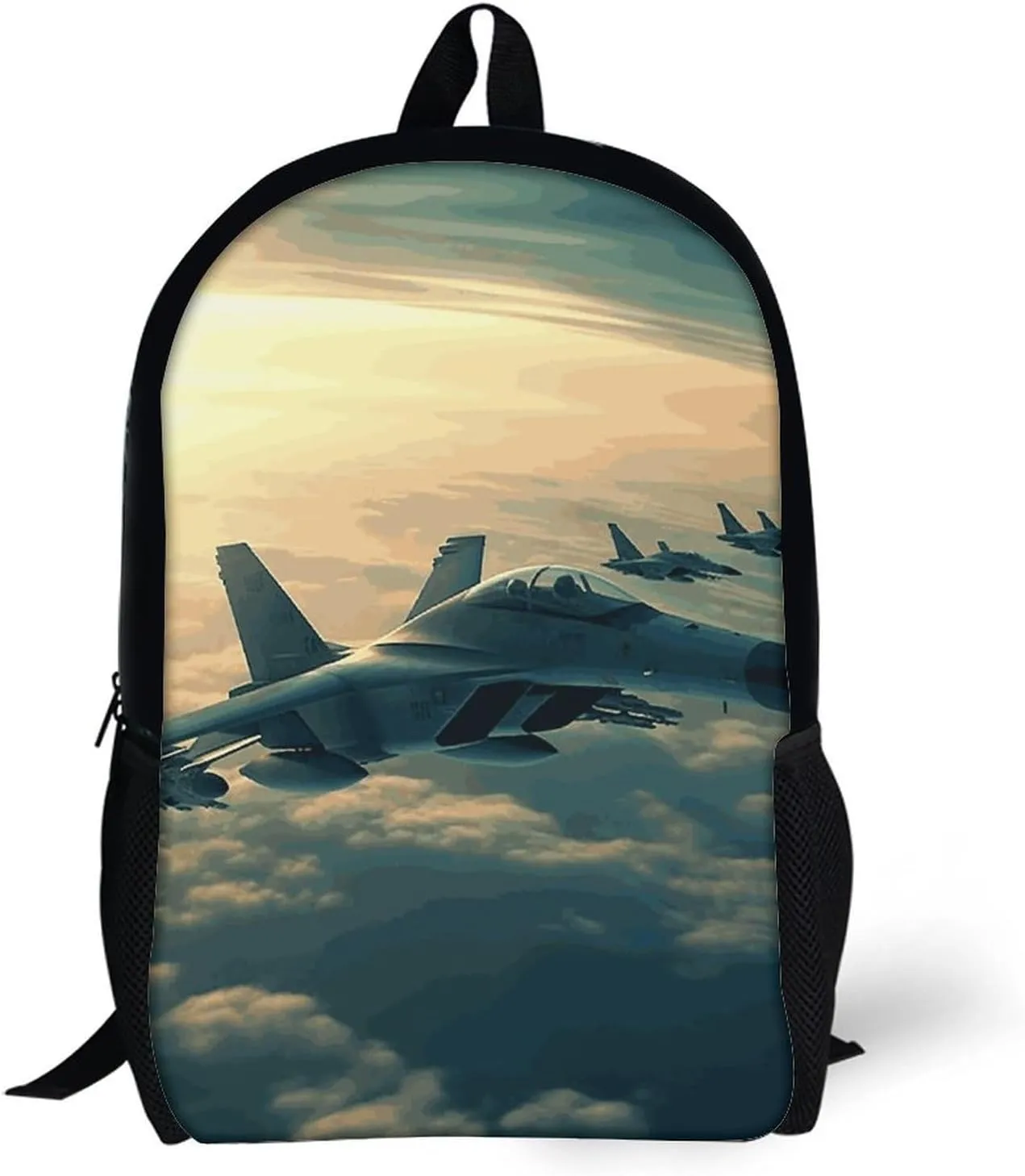 Aircraft Fighter Jets Backpack, Laptop Backpack for Men, 17 Inch Travel Hiking Daypack, Casual Backpack