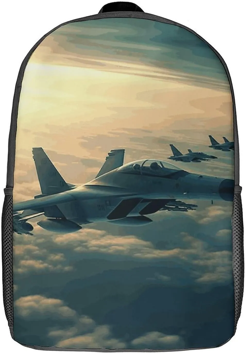 Aircraft Fighter Jets Backpack, Laptop Backpack for Men, 17 Inch Travel Hiking Daypack, Casual Backpack