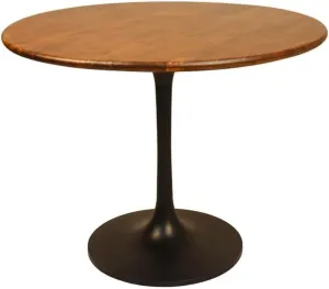 Alden Wood Top 40 in Round Dining Table in Elm and Black