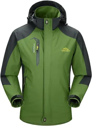 Alloaone Men Waterproof Hiking Jacket Suit Thin Fleece Jacket And Quick-Drying Pants Outdoor Trekking Camp Coat Set