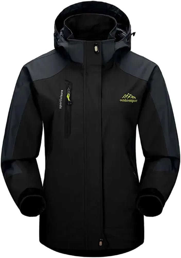 Alloaone Men Waterproof Hiking Jacket Suit Thin Fleece Jacket And Quick-Drying Pants Outdoor Trekking Camp Coat Set