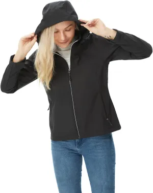 ALPHA CAMP Women's Softshell Waterproof Jacket with Hood Lightweight Breathable Warm Coat