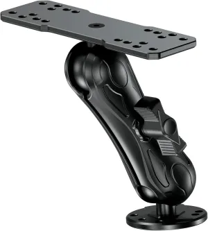 Aluminum Alloy Fish Finder Mount with C Size 1.5" Ball Rectangle Plate & Round Base, 5.7" Medium Arm Marine Electronic Mount Compatible with Garmin, Lowrance, Humminbird, Raymarine and More