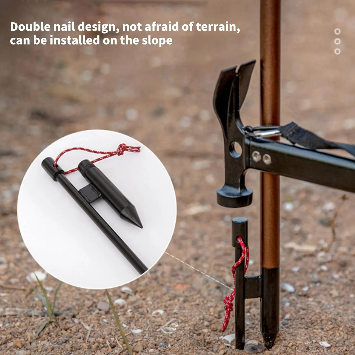 Aluminum Camping Lamp Stand Outdoor Lamp Rod Post Hanging Tent Light Holder Rack Light Hook Stand for Camping Traveling