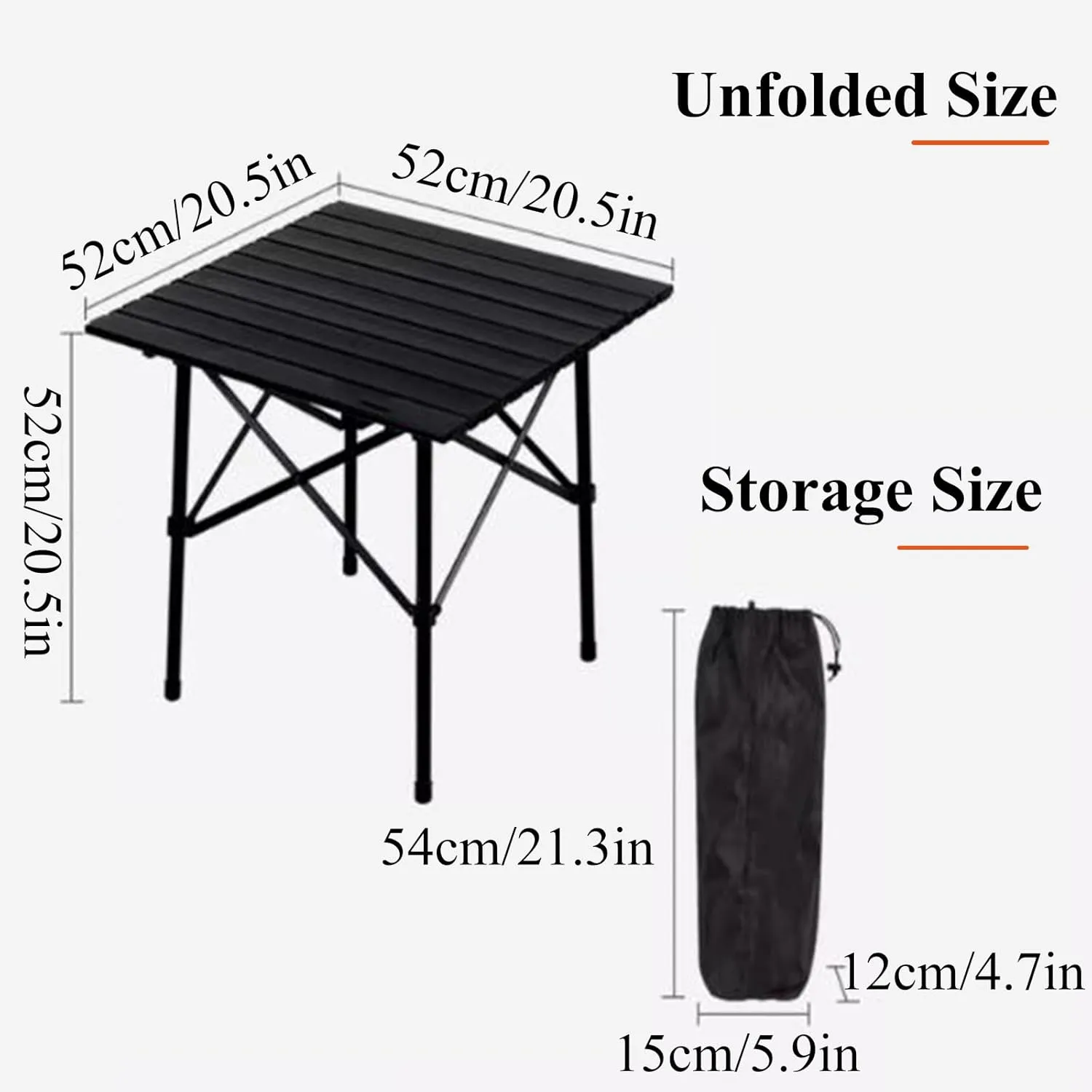 Aluminum Camping Table Portable Picnic Table Roll Up Camping Table Compact Structure with Carry Bag for Camp Party & Events