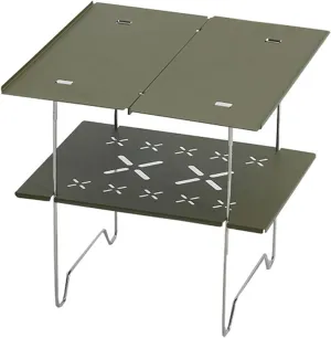 Aluminum Plate Table Camping Picnics BBQ Table Double Layer Camping Desk Beach Table Outdoor Camping Table for Hiking