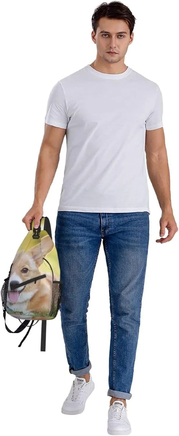 AMRANDOM Sling Bag Multipurpose Chest Crossbody with Adjustable Strap Outdoor Backpack