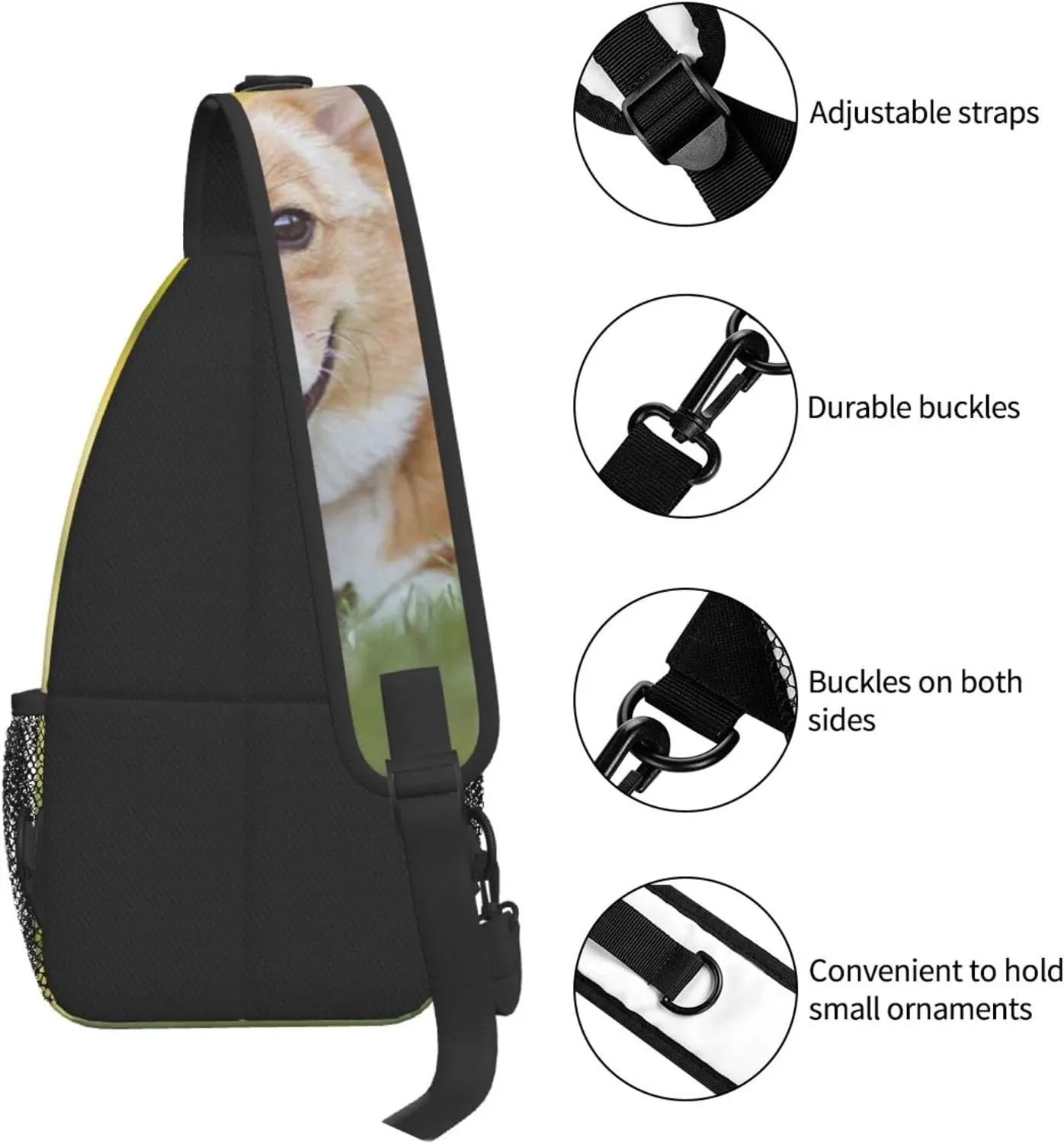 AMRANDOM Sling Bag Multipurpose Chest Crossbody with Adjustable Strap Outdoor Backpack