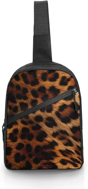 Animal Leopard Print Sling Bag for Women Crossbody Purse Multipurpose Chest Bag Travel Shoulder Backpack