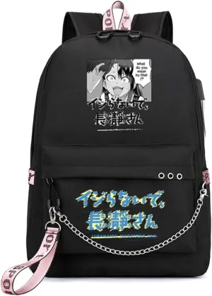 Anime Don't Toy With Me Miss Nagatoro Ijiranaide Nagatoro San Backpack Cosplay Backpack With Chain (1)