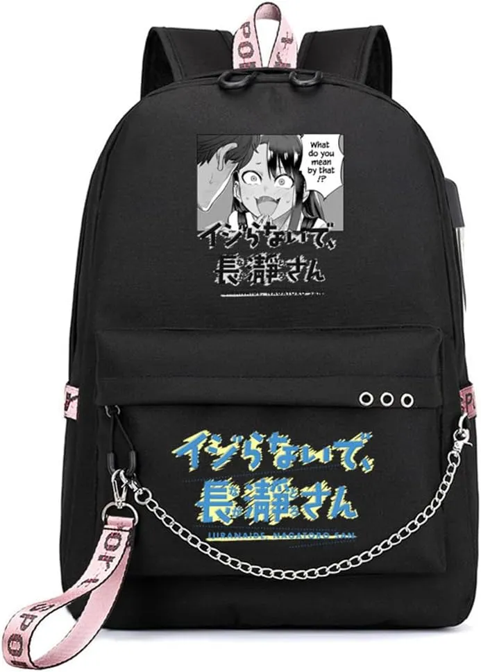 Anime Don't Toy With Me Miss Nagatoro Ijiranaide Nagatoro San Backpack Cosplay Backpack With Chain (1)