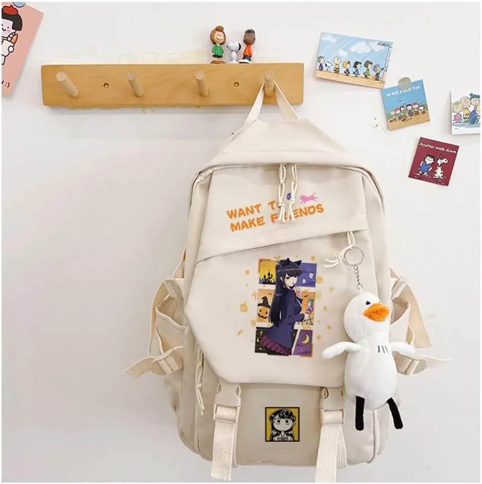 Anime Komi Cant Communicate Komi Shouko San Excited Cosplay Aesthetic Backpack With pendant (12)