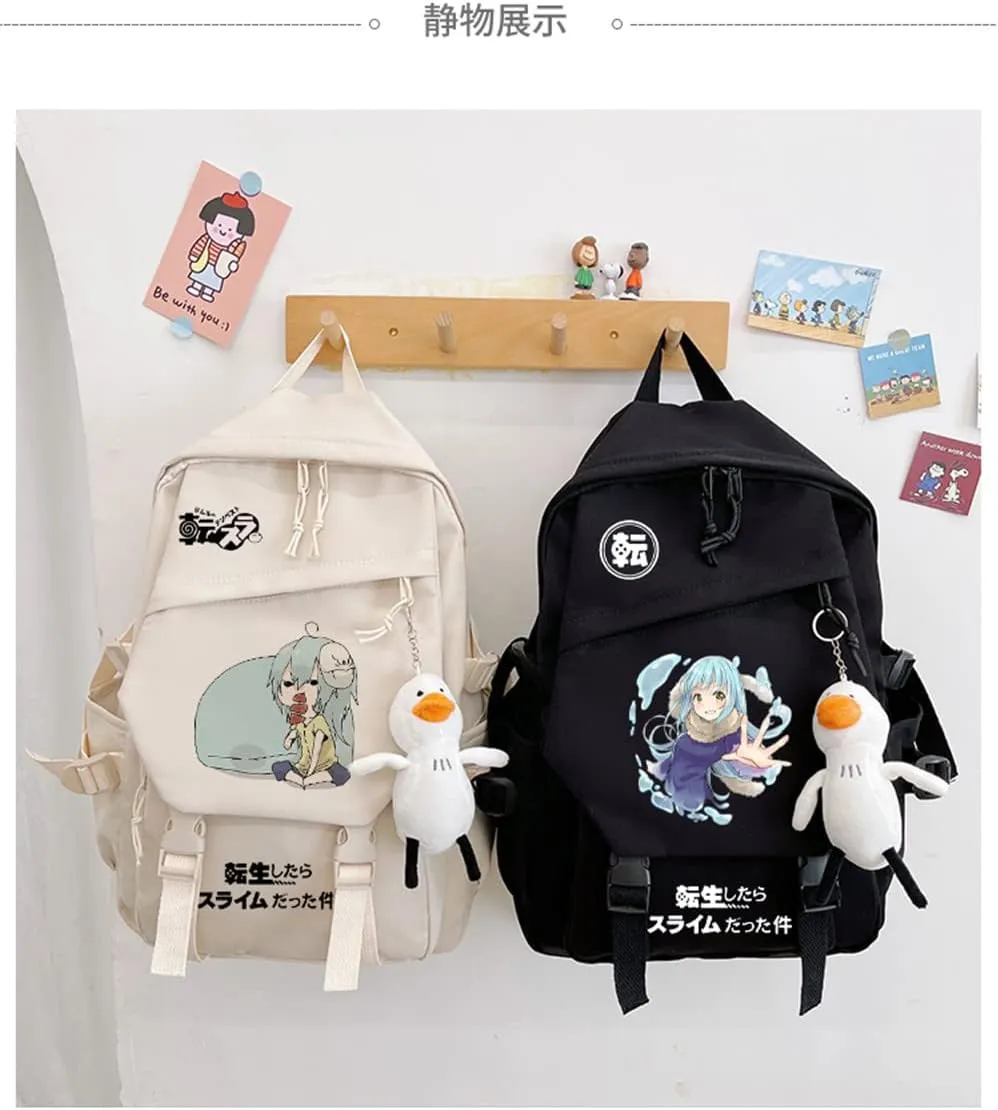 Anime Tensei Shitara Slime Datta Ken Rimuru Tempest Backpack Kawaii Backpack With Pendant Cosplay (9)