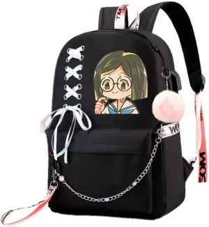 Anime The Promised Neverland Emma Ray Norman Backpack Cosplay Kawaii Ribbon Bag (1)