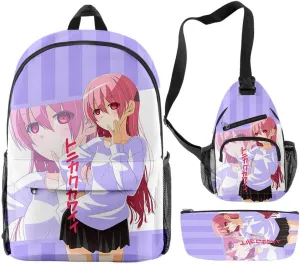 Anime Tonikawa Kawaii Backpack Tonikawa Kawaii Cosplay Daypack Rucksack Mochila 3 Pieces Girls (6)