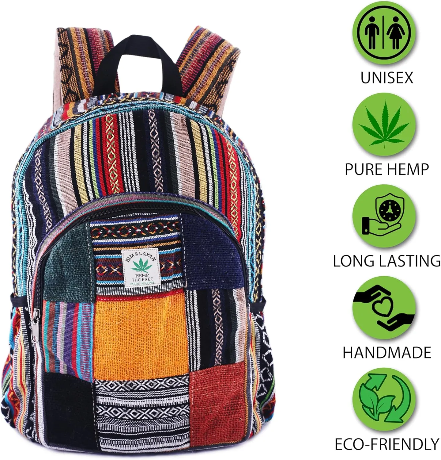 Anitya Hemp Backpack, Multi-Functional Pockets, Eco-Friendly, Unisex, Hiking Daypack, Durable Rucksack (AHLB04)