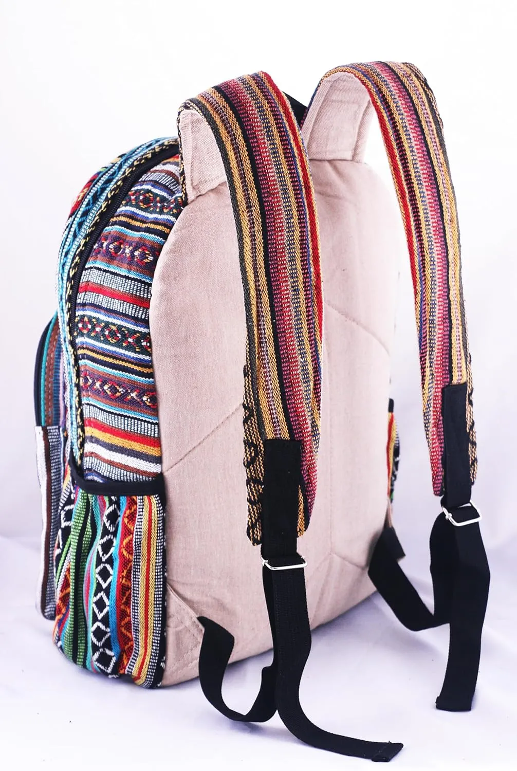 Anitya Hemp Backpack, Multi-Functional Pockets, Eco-Friendly, Unisex, Hiking Daypack, Durable Rucksack (AHLB04)