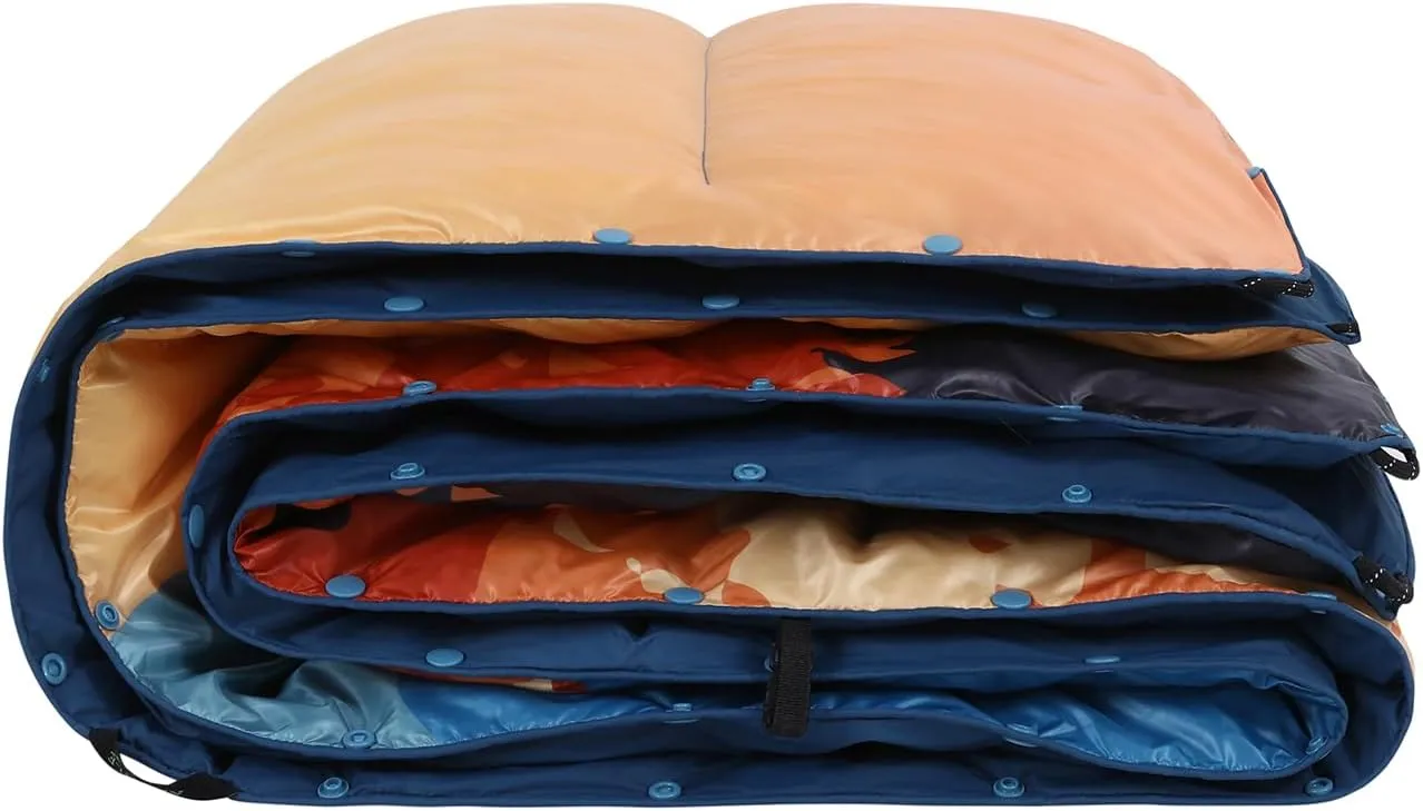 APSMILE Outdoor Down Blanket | Extra Warm & Puffy Camping Blanket | Water-Resistant, Lightweight, Packable Sleeping Quilt for Camp, Travel, Hiking, Picnic, Backpack (Canyon HD Printed, 52"x75")