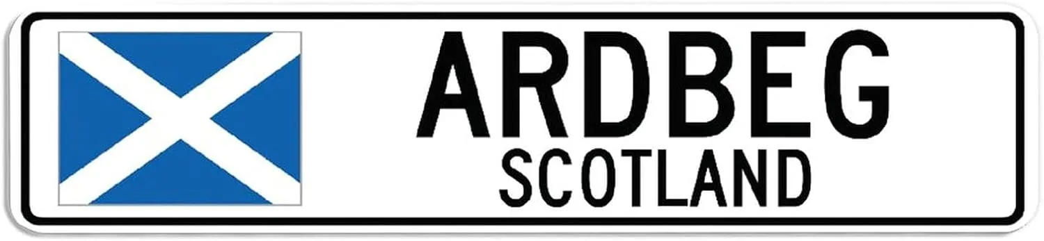 Ardbeg Scotland Scotsman Scotswoman Flag Sign Scotland Custom Flag Sign Metal Wall Art Street Sign Christmas Funny Gifts for Men Metal Sign 4x18 Inches