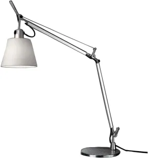 Artemide Tolomeo 75W E26 Silver Fiber Shade Aluminum Table Lamp with Base