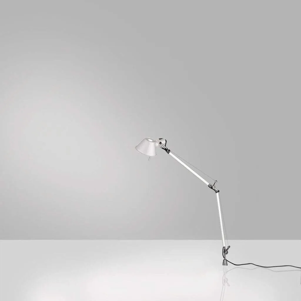 Artemide Tolomeo Mini 100W E26 White Table Lamp with Aluminum in-Set Pivot