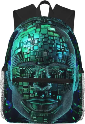 Artificial Intelligence Laptop Backpack Brain Printed Daypack Waterproof Travel Work Backpack for Men Women Lightweight School Bag Bookbag for Teens