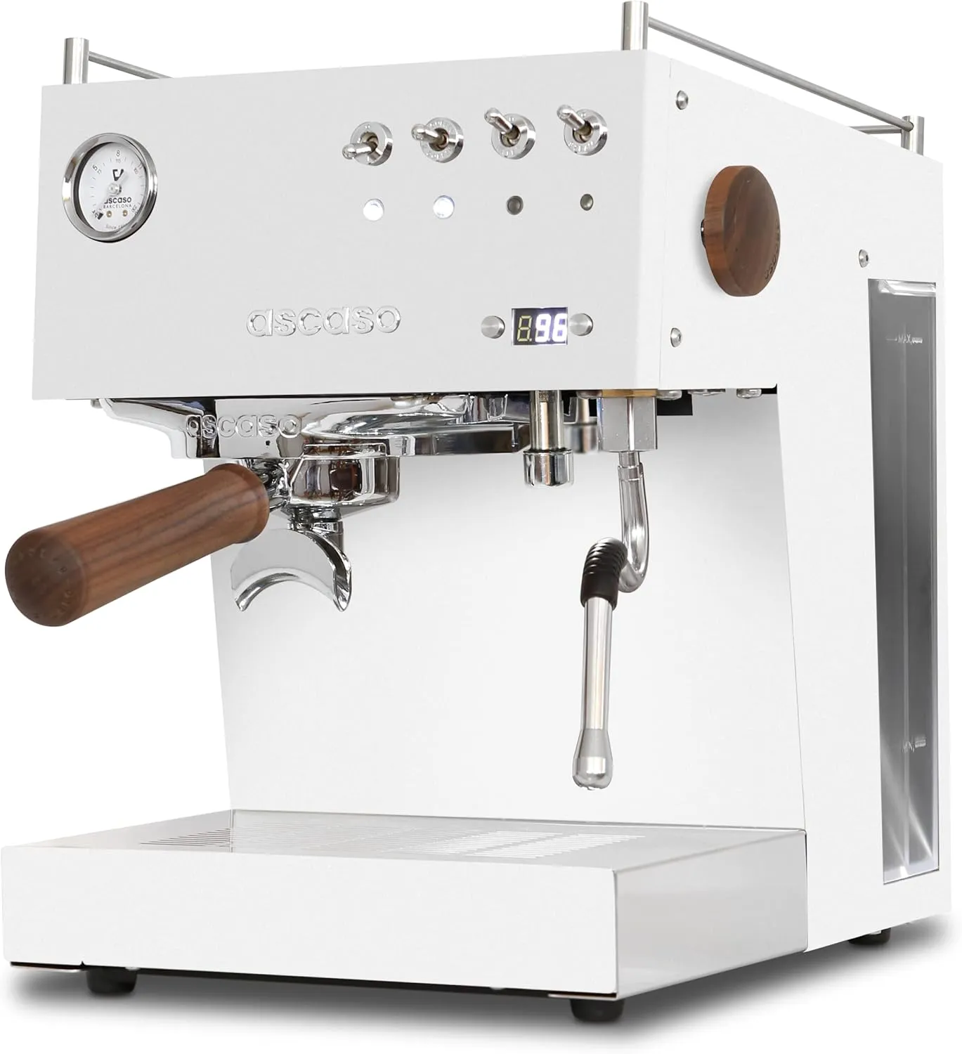 Ascaso Steel DUO PID, Programmable Espresso Machine w/Volumetric Controls, Dual Thermoblock, 120V (White)