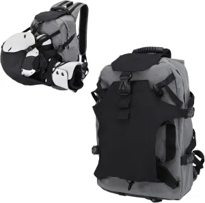 Asixxsix Ski Boot Bag, 30L Ski Backpack with Helmet Compartment, Water Proof Oxford Material, Cushioned Handle and Adjustable Shoulder Straps, for Travel, Skiing, Hiking, Camping