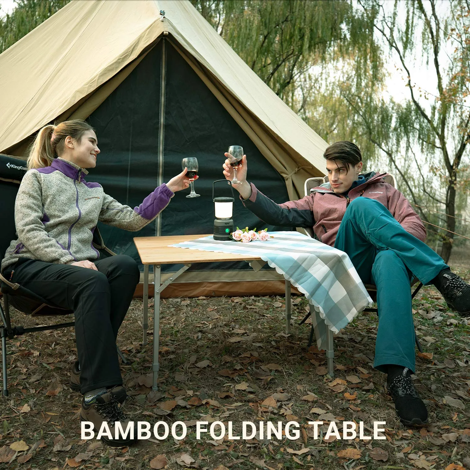 ATEPA BAMBOO Small Bamboo Table 4-Folded
