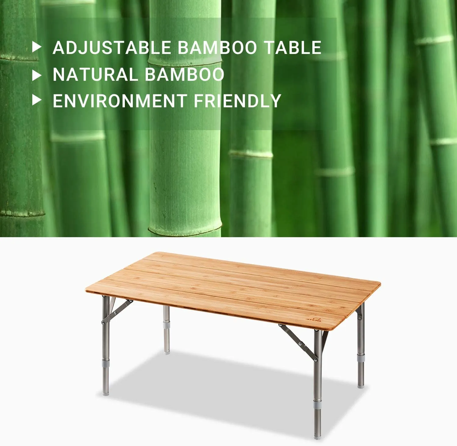 ATEPA BAMBOO Small Bamboo Table 4-Folded