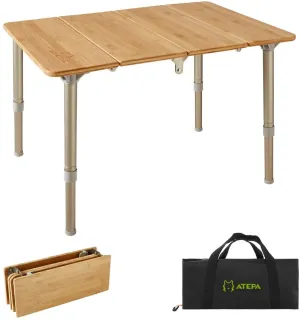 ATEPA BAMBOO Small Bamboo Table 4-Folded