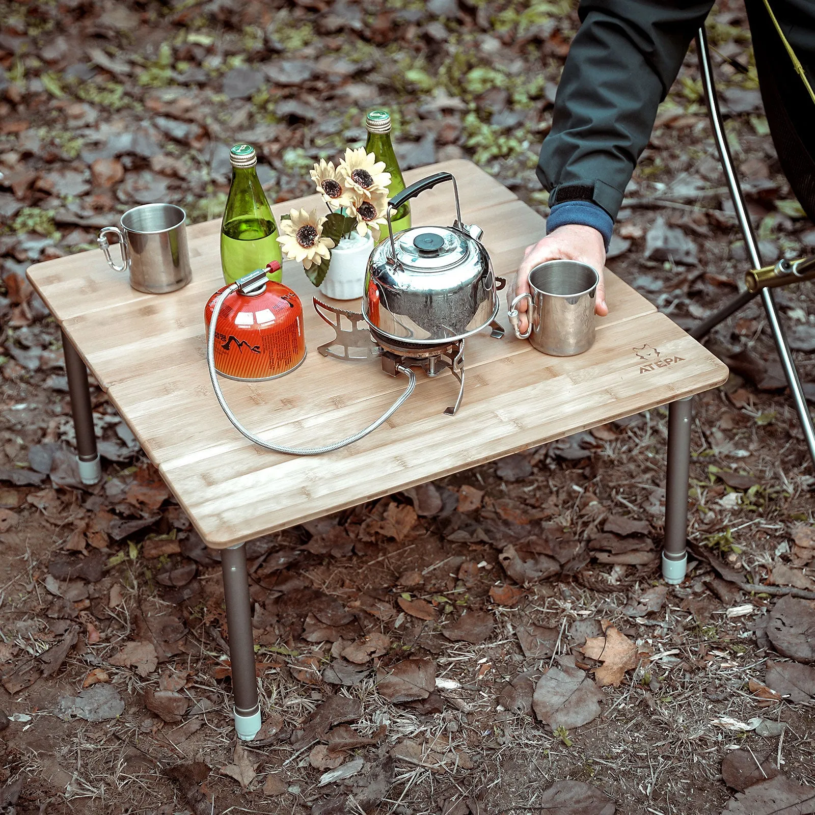 ATEPA BAMBOO Small Bamboo Table 4-Folded